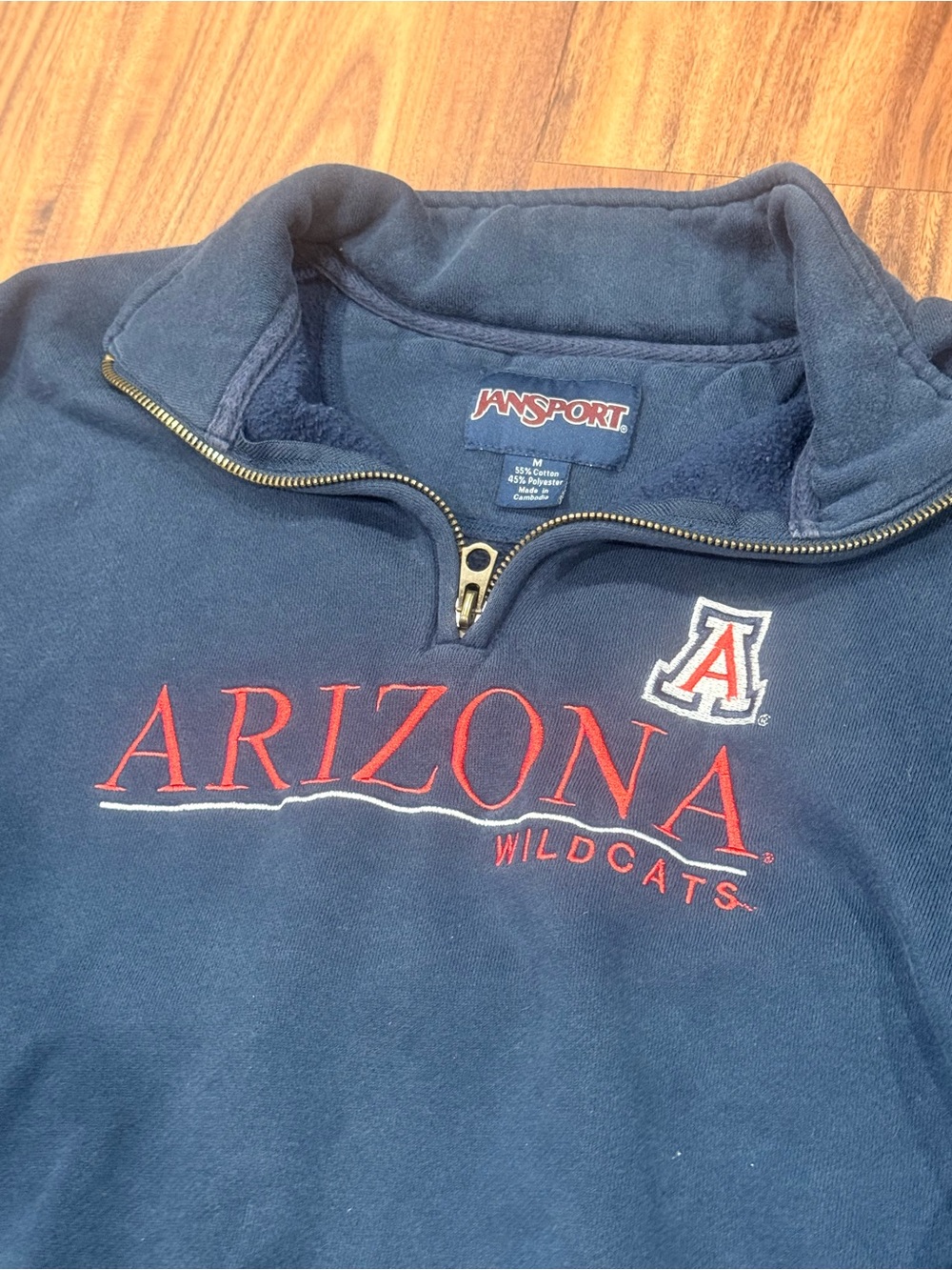 VTG University Of Arizona Pullover Quarter Zip Embroidered  Women’s M Jansport